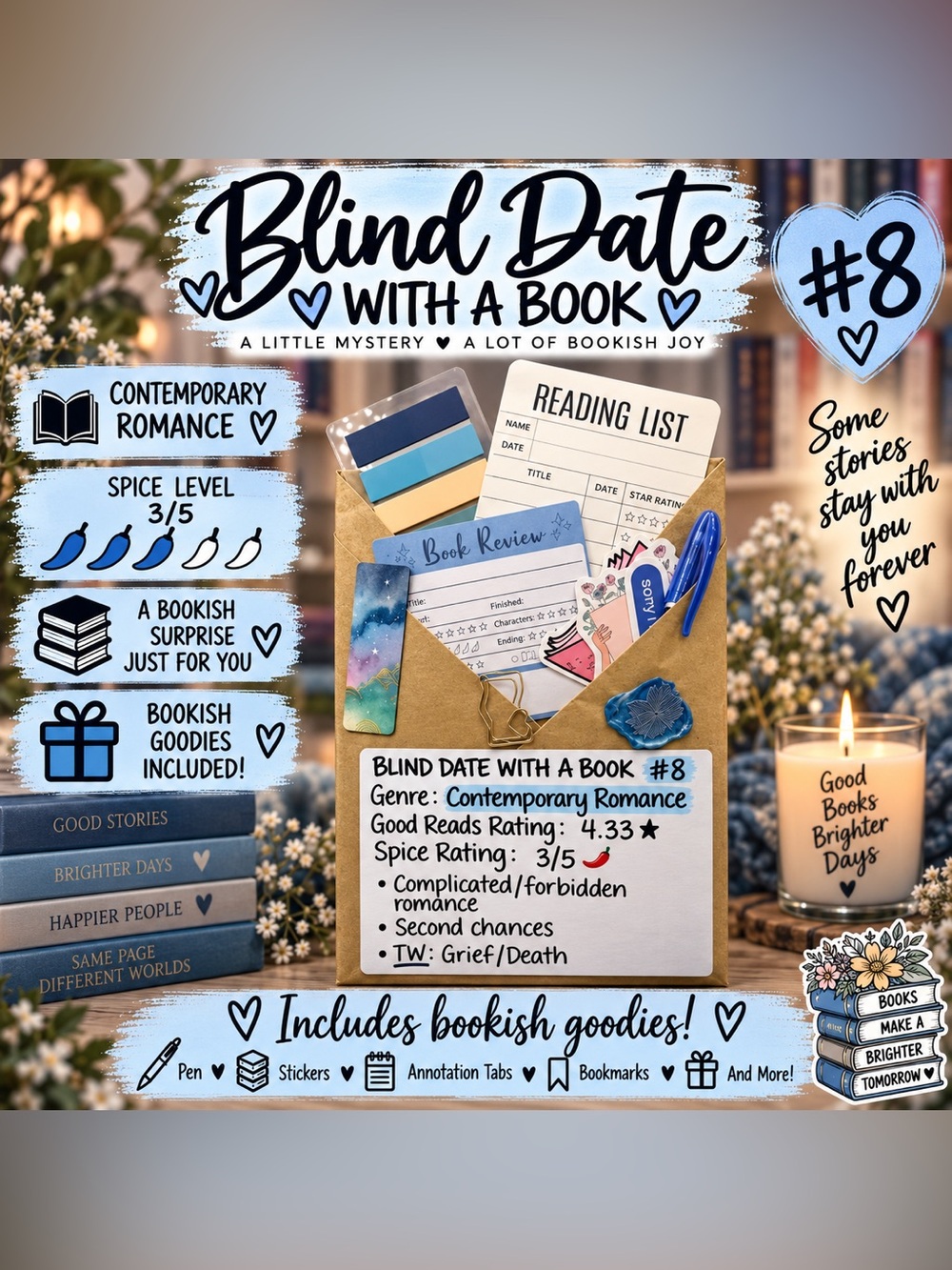 Blind Date With a Book #8 - Contemporary Romance Book & Accessories